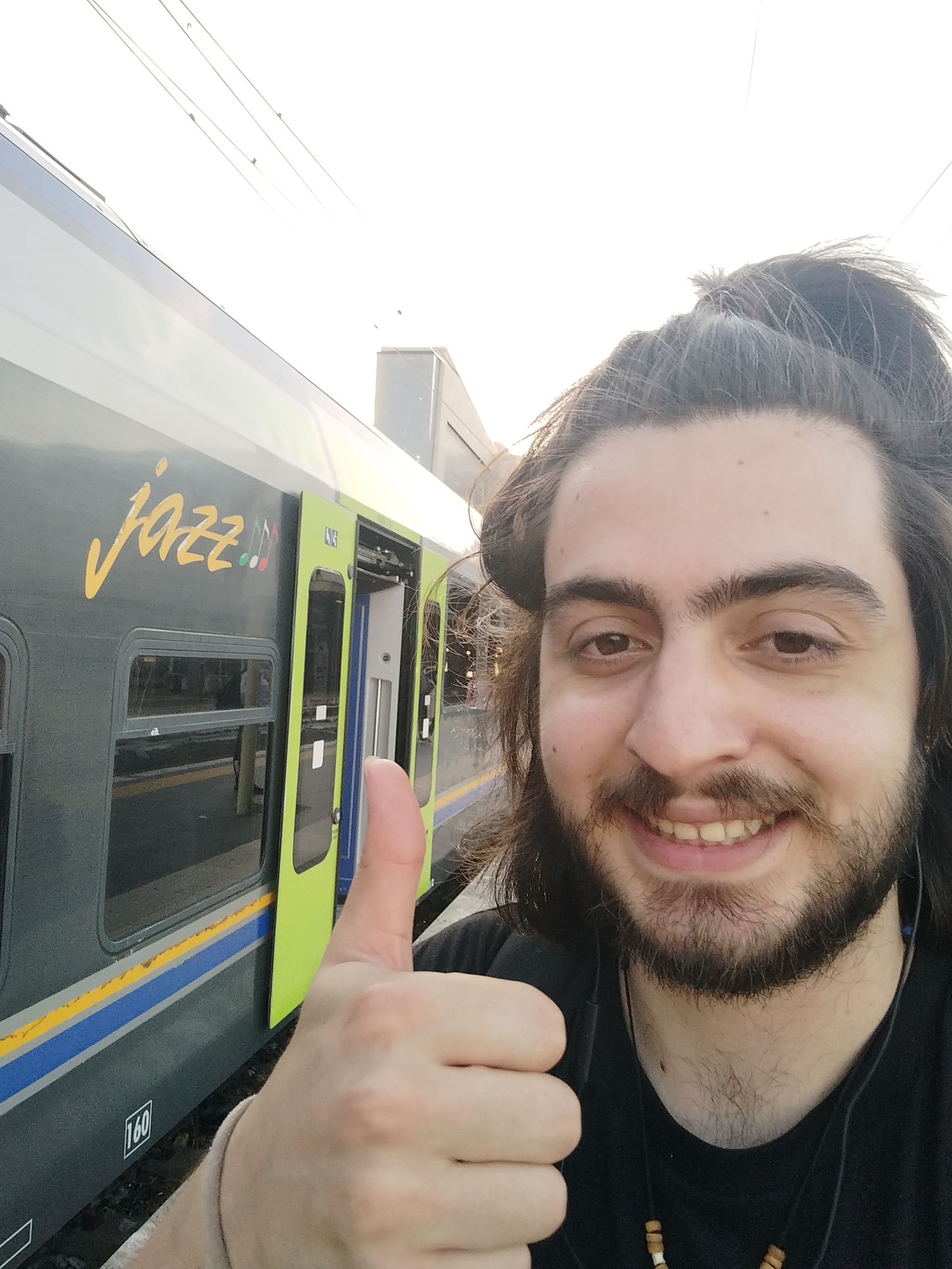me and a Jazz train logo behind me